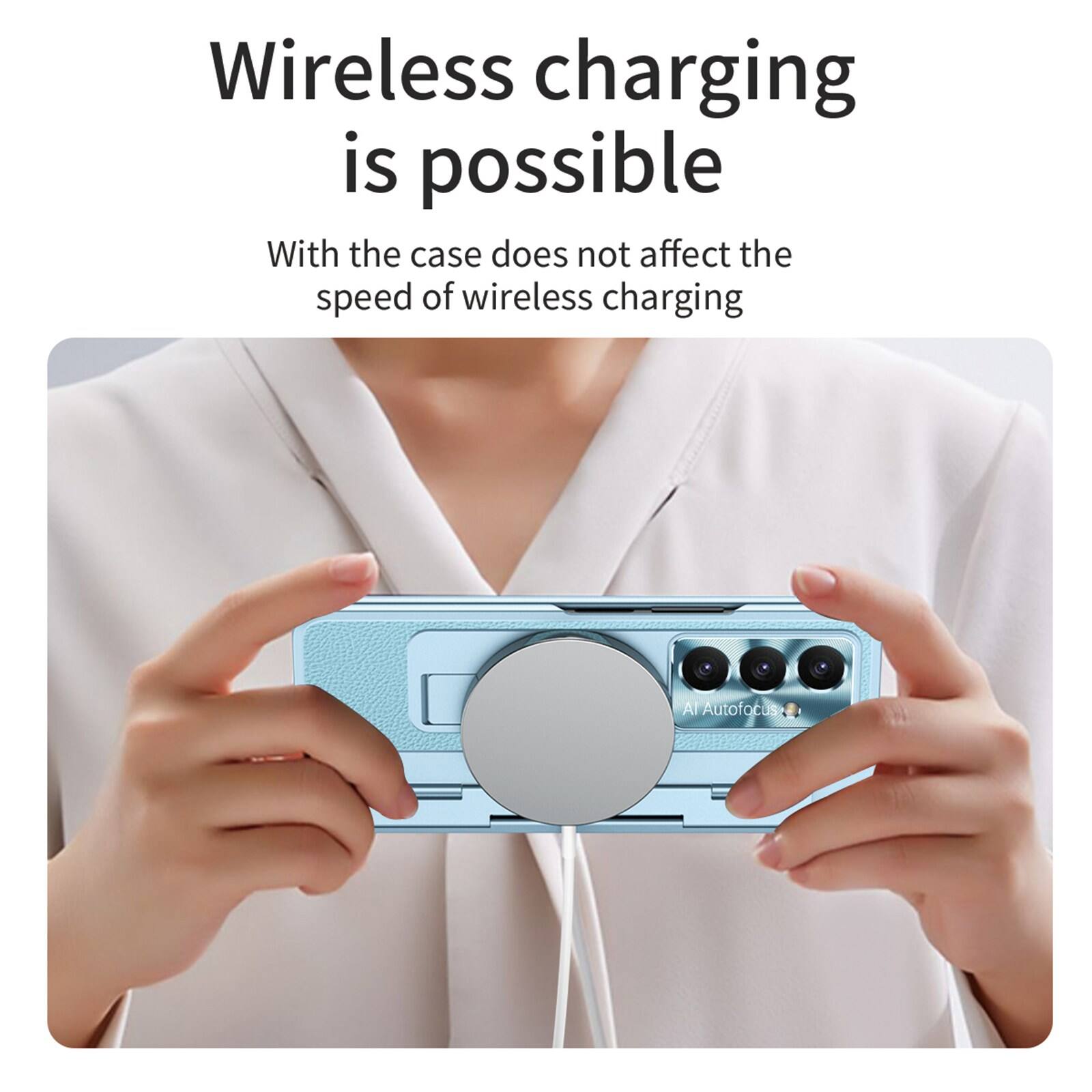 Wireless charging is possible. With the case, it does not affect the speed of wireless charging. AI Autofocus