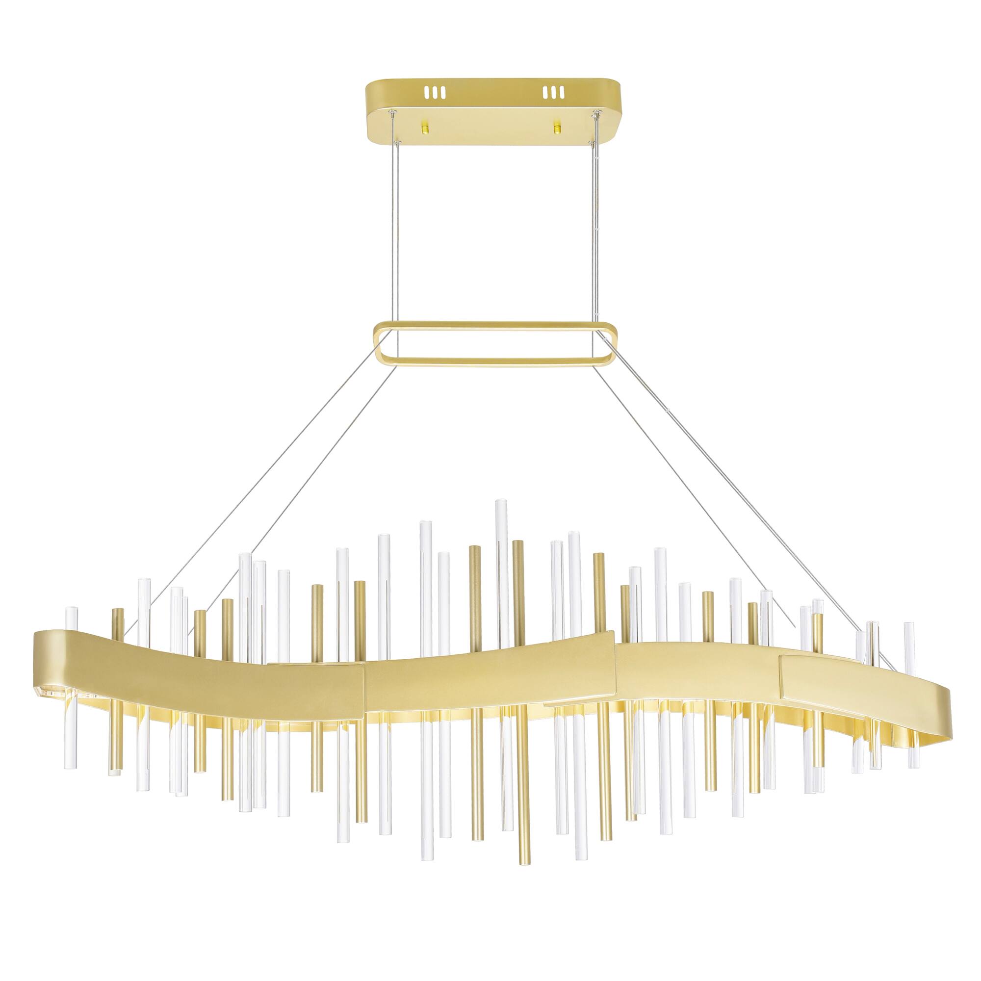 Alt View 2. CWI Lighting - Millipede 40 in LED Satin Gold Chandelier - Satin Gold.