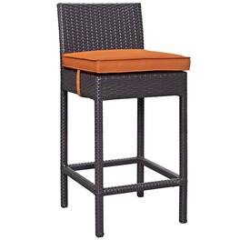 Convene Outdoor Patio Fabric Bar Stool by Modway - Espresso Orange