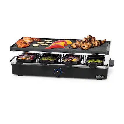 Front. Salton - Salton 8 Person Raclette Indoor - Black.
