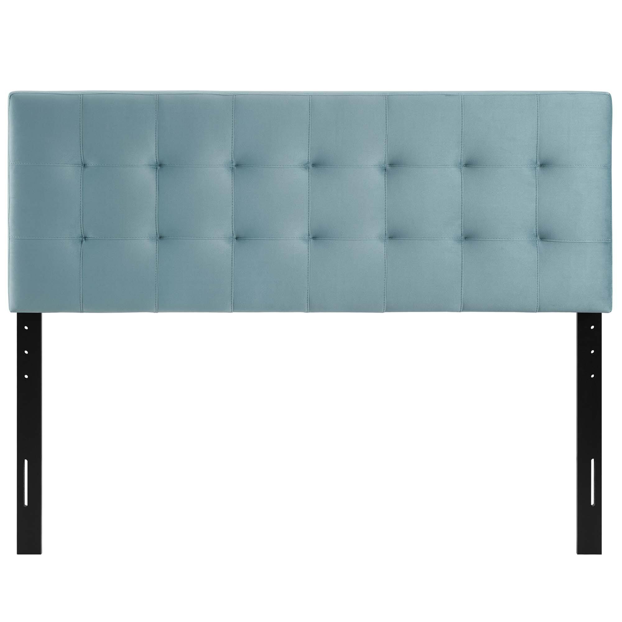 Back. Modway - Lily Biscuit Tufted Performance Velvet Queen Headboard by Modway - Blue.