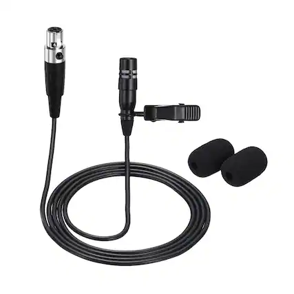 Front. Unique Bargains - Lavalier Lapel Microphone Mini XLR 4 Pin TA4F Plug Condenser Collar Mic 1m Wired Unidirectional for Presenters - Black.