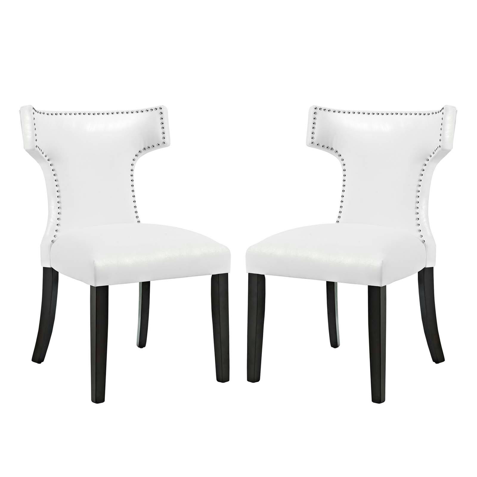 Angle. Modway - Curve Vinyl Dining Chair Set of 2 by Modway - White.