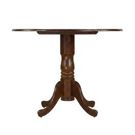FurniFact - Wood Round Kitchen Table & Chairs 5-Piece Set - Mahogany