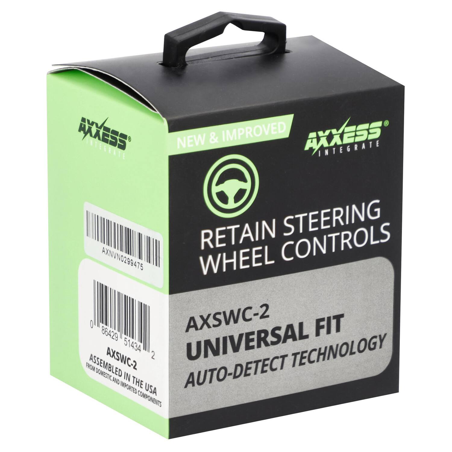 AXXESS INTEGRATE NEW & IMPROVED AXXESS INTEGRATE RETAIN STEERING WHEEL CONTROLS AXNVN0299475 WHEEL CONTROLS 0 86429 AXSWC-2 FIT AXSWC-2 51434 2 UNIVERSAL TECHNOLOGY FROM ASSEMBLED IN THE USA DOMESTIC AND IMPORTED COMPONENTS