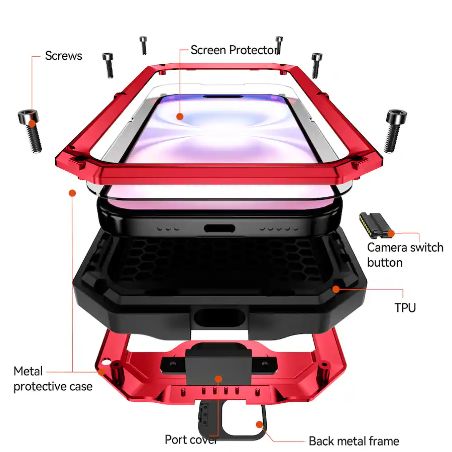 Dteck Rugged Case for Apple iPhone 17 Flip Camera Kickstand Built in ...