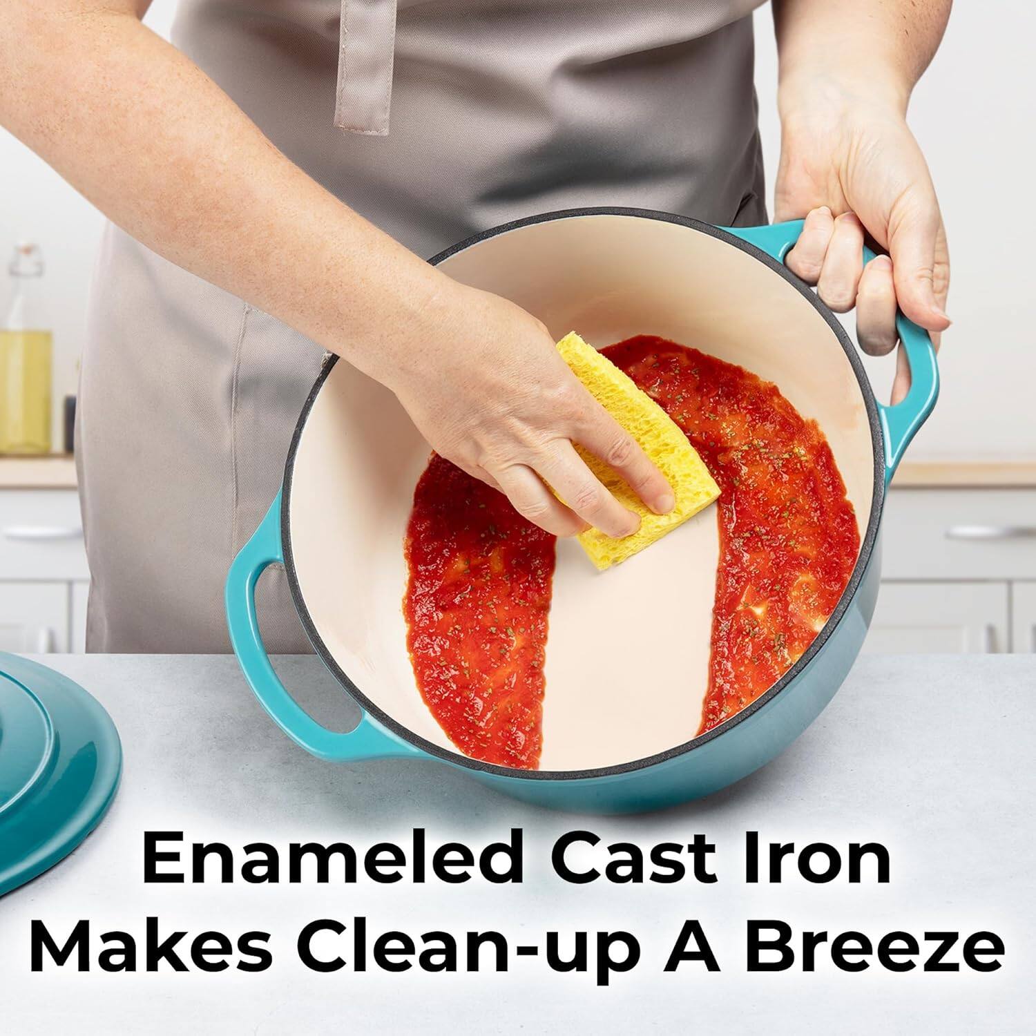 Enamel Cast Iron Makes Clean-up A Breeze
