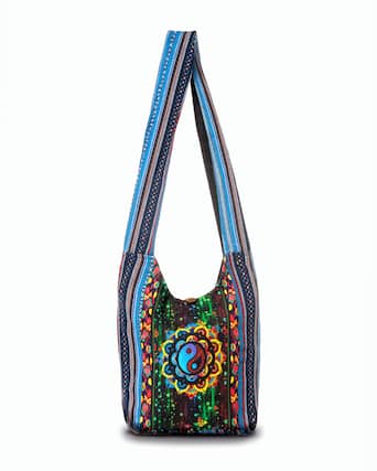 Front. Kathmandu Collection - Yin Yang Print Hobo Bag - Multi.