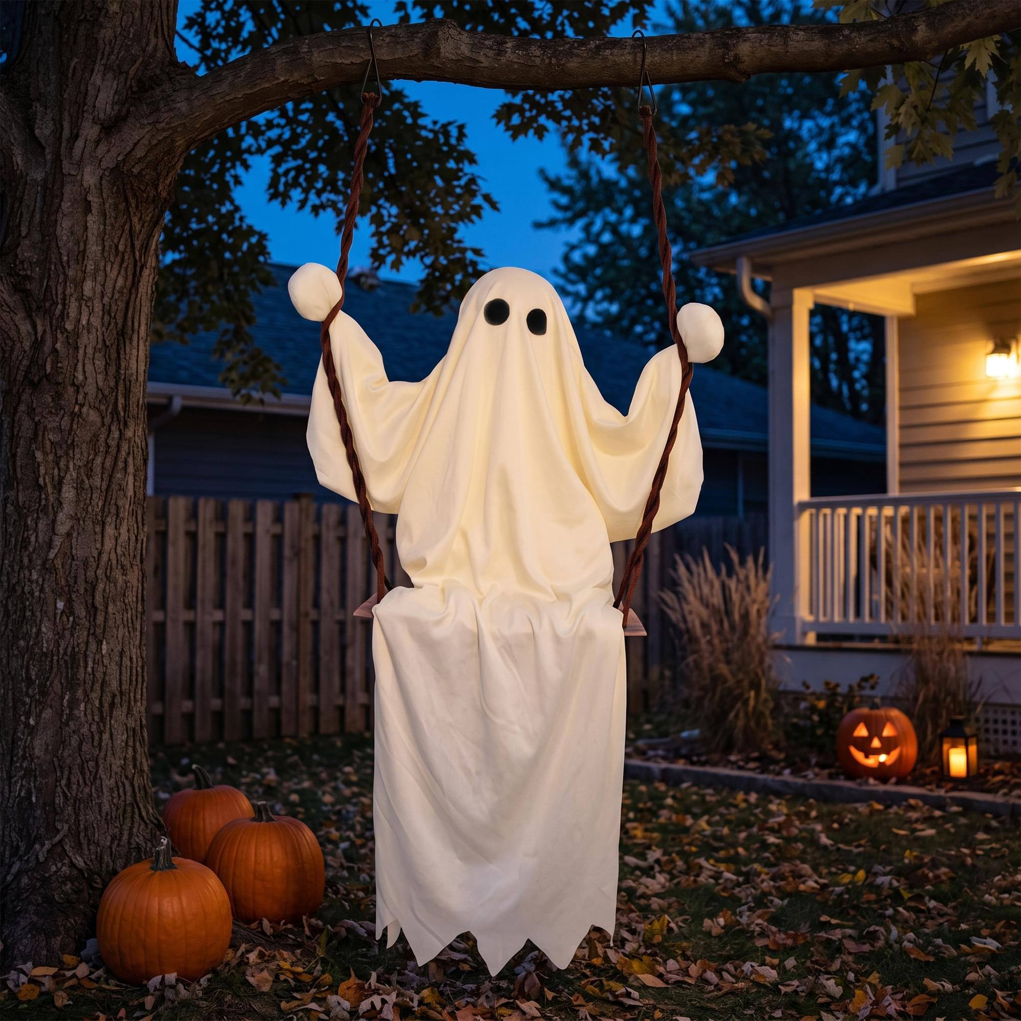 Alt View 2. Funworld - 48 Inch Ghost on a Swing - White.