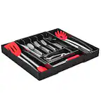Front. Sorbus - Sorbus Expandable Silverware Organizer – Multipurpose Flatware and Kitchen Storage Solution - with 7 compartments - Black.