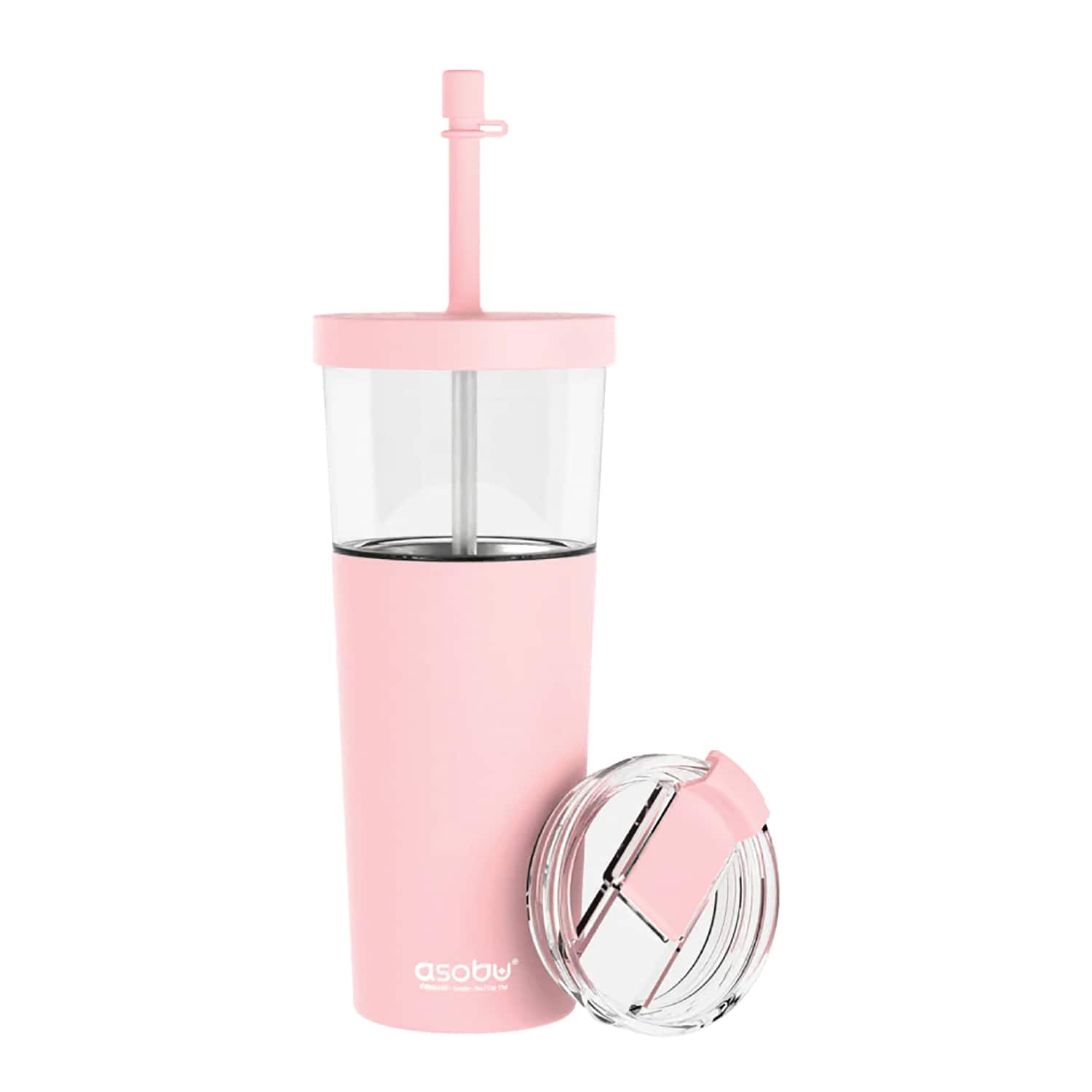 Asobu - Ict400p Marina See-through Triton Tumbler With Flexible Straw - Pink