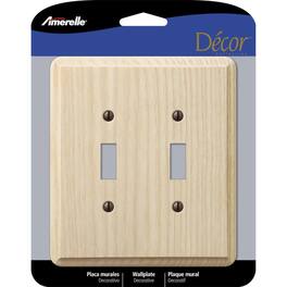 AMERELLE - Contemporary Unfinished 2 gang Wood Toggle Wall Plate 1 pk - Beige