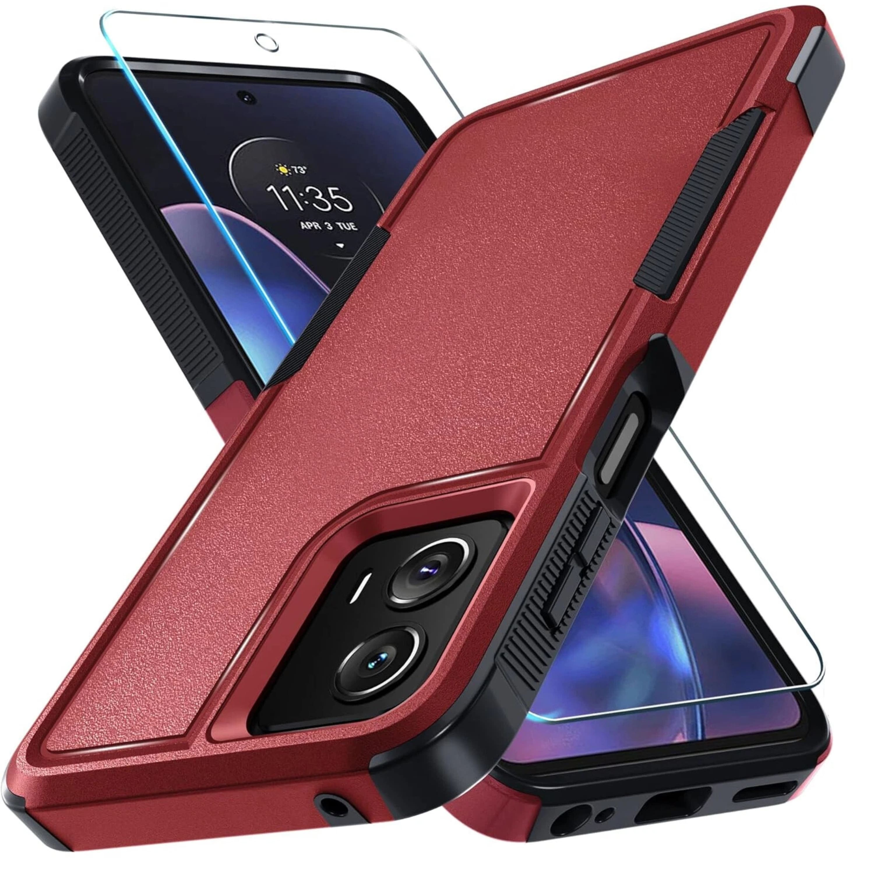 Kitcheniva - Motorola Moto G 5G 2023 Protective Phone Cover And Tempered Glass Guard - Red price history on PriceWatchPro