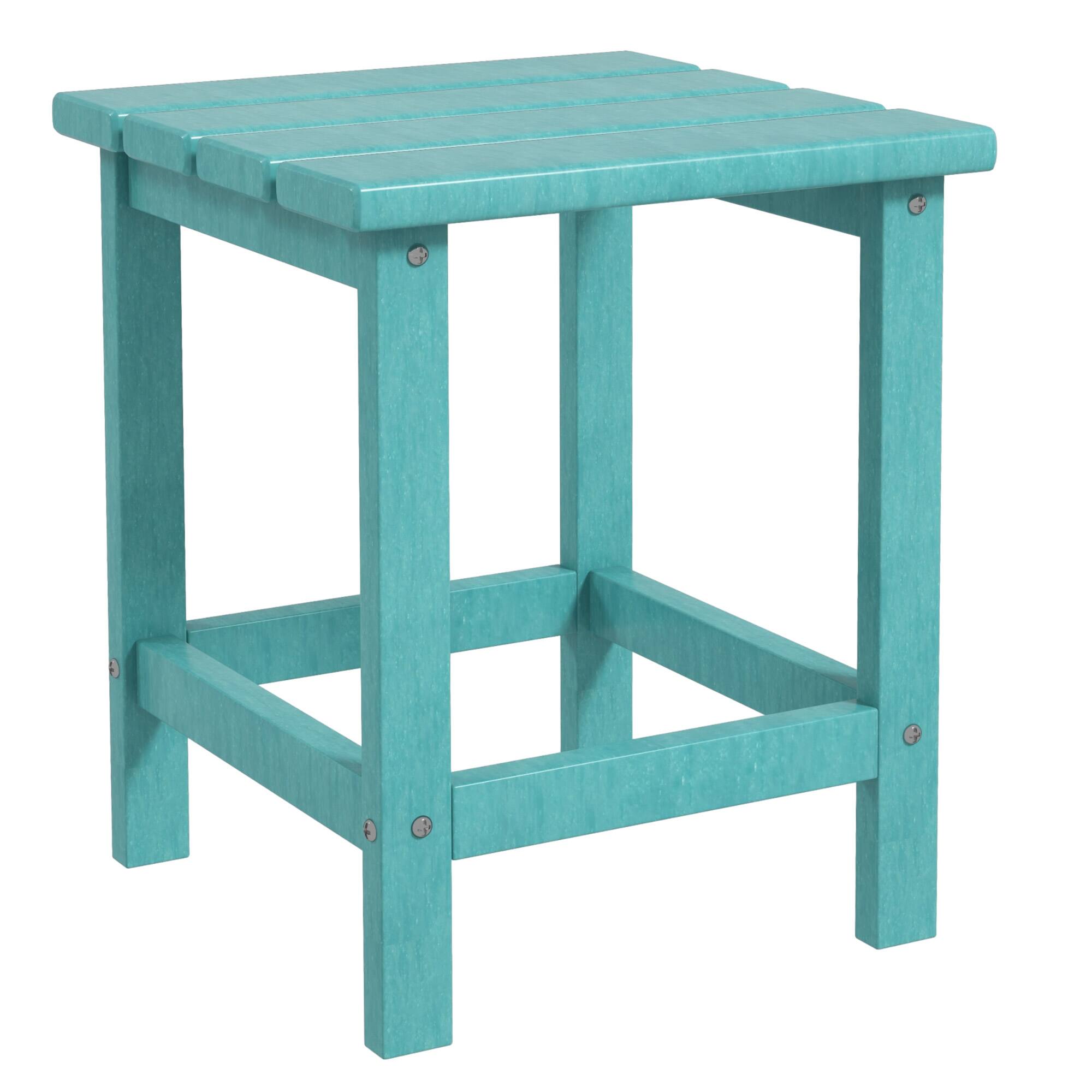 Front. Outsunny - Patio Side Table, 15" Square Outdoor End Table, HDPE Plastic Tea Table for Adirondack Chair, Backyard or Lawn - Green.