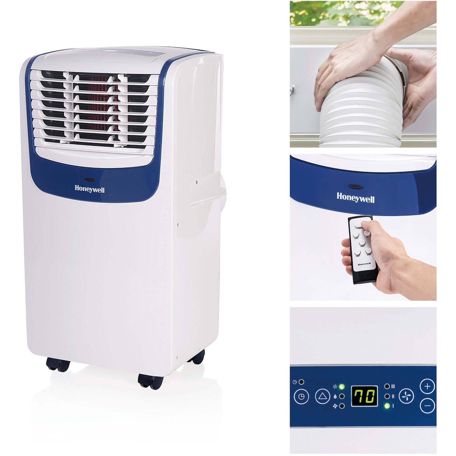 Best Buy Honeywell 9 000 BTU ASHRAE 6 100 BTU SACC Portable Air Conditioner White Blue MO08CESWB6