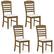Front. Costway - Wood Dining Chairs Set of 4 Fabric Upholstered Side Chairs with Rubber Wood Frame - Brown.