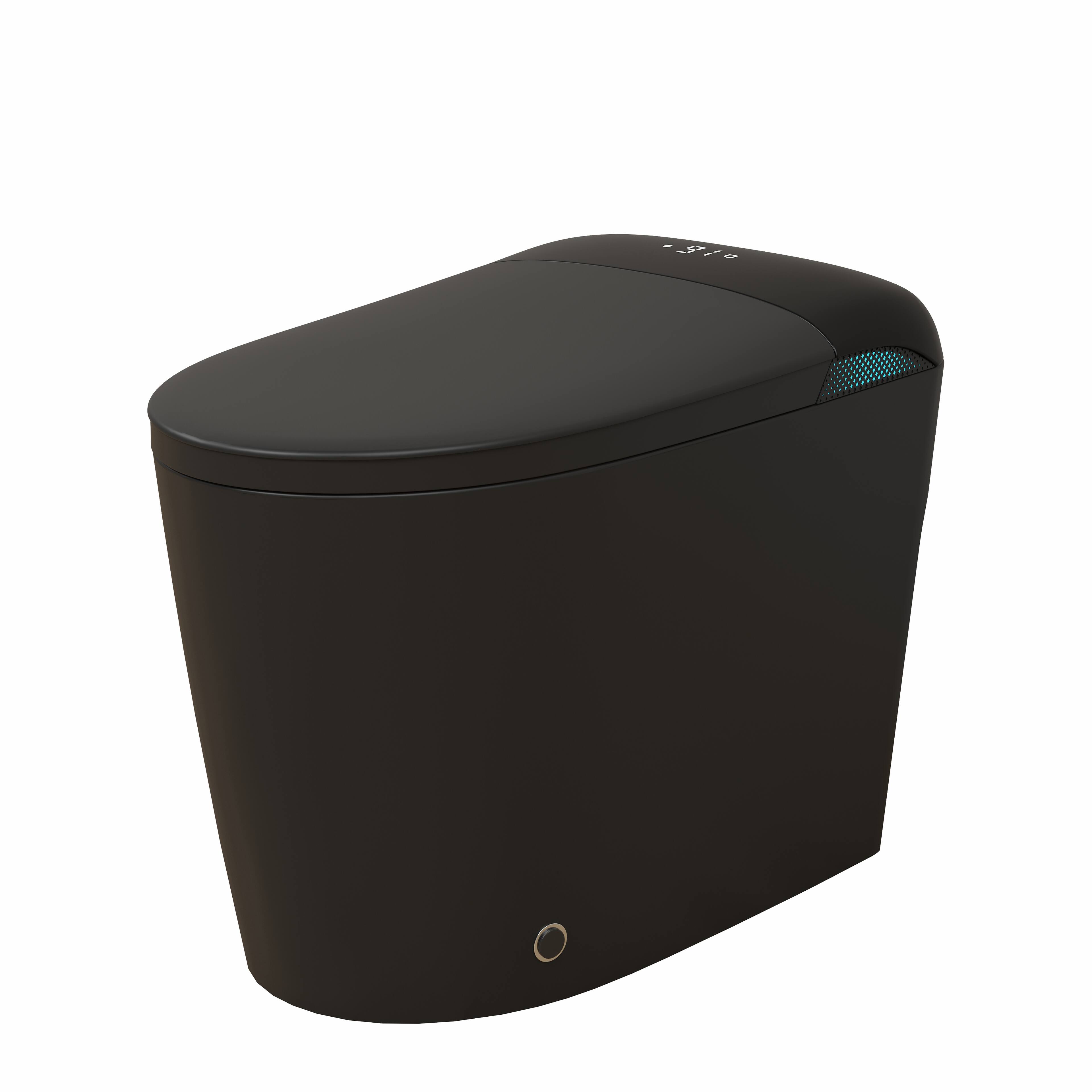Alt View 8. TOTTE - Smart Bidet Toilet - Auto Open/Close Seat, Tankless Instant Heating, Heated Seat, Warm Air Dryer - Black.