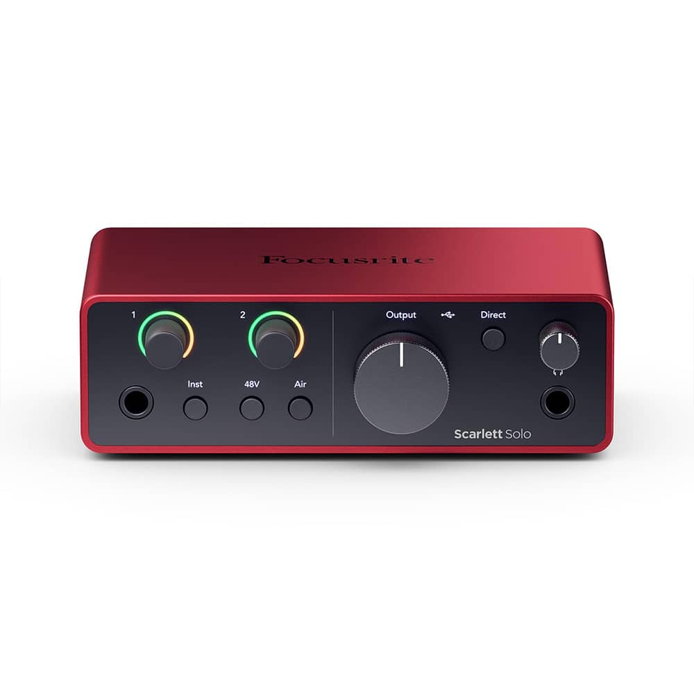 Focusrite Scarlett Solo 4th Gen Audio Interface + 2x OnStage XLR