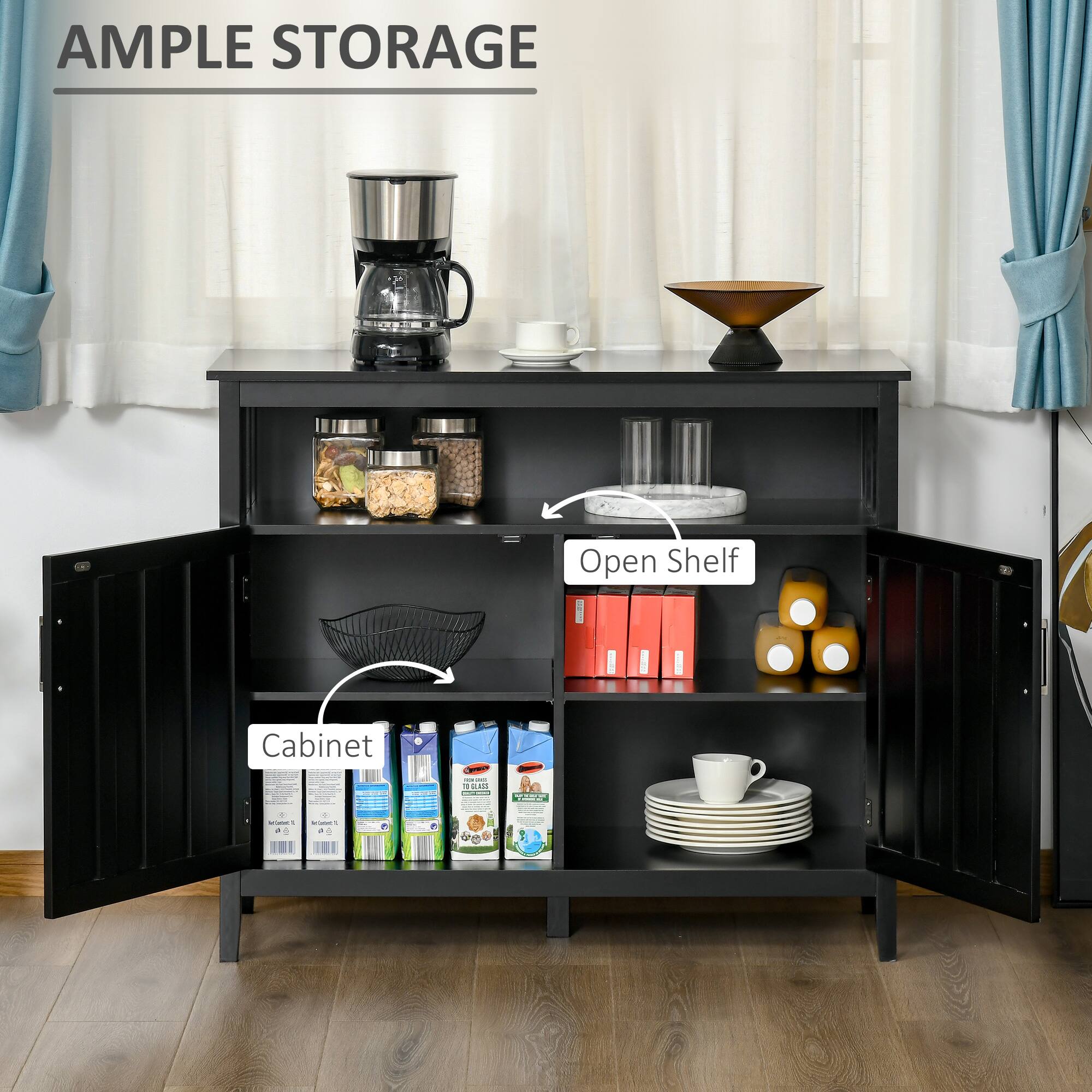 AMPLE STORAGE Open Shelf Cabinet
