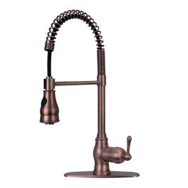 Pre-Rinse Spring 360° Swivel Solid Brass Single Handle Kitchen Faucet with Pull Down Sprayer