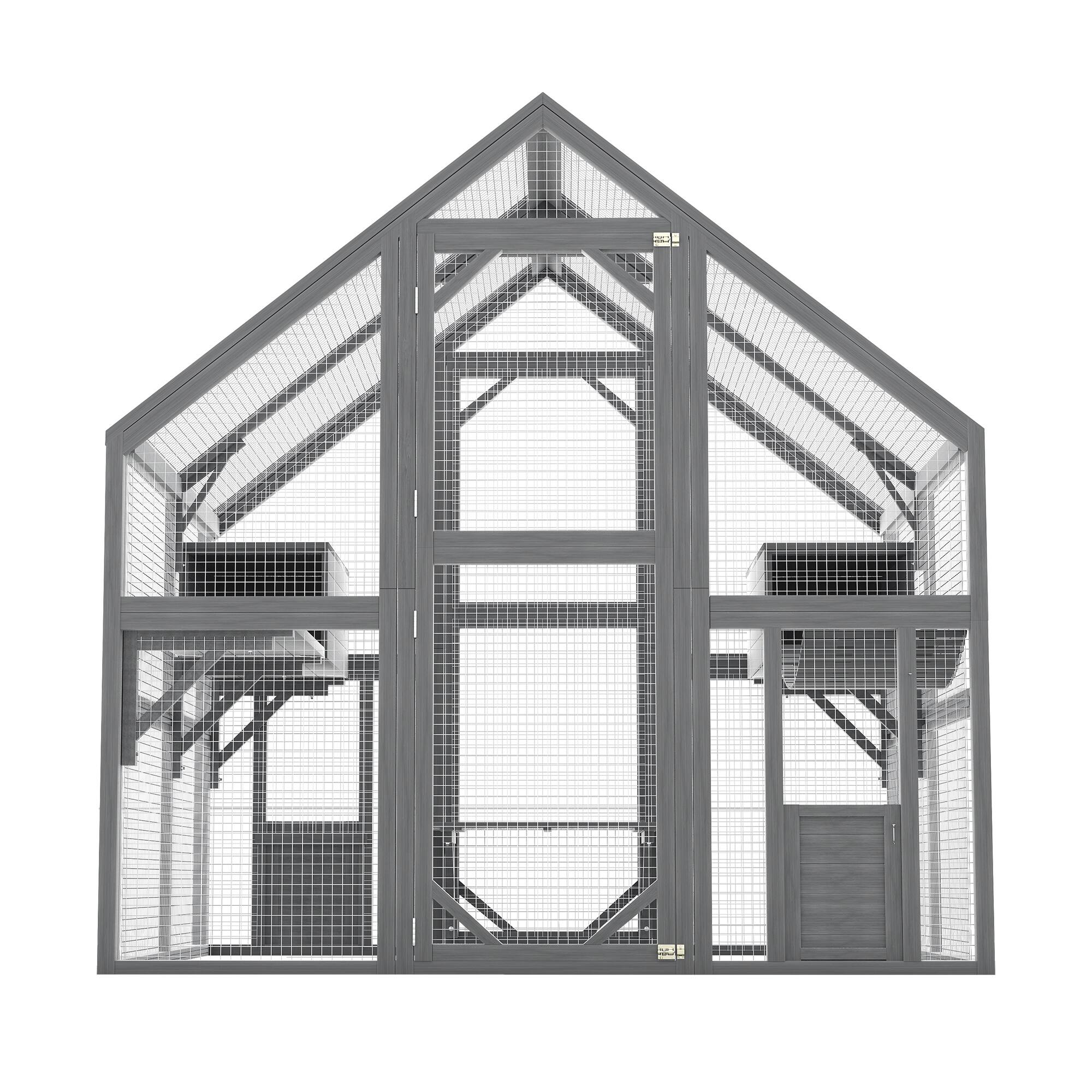 Alt View 9. Loheer - Loheer Large Outdoor Cat Enclosure Solid Wood Feral Cat Shelter Weatherproof Catio.