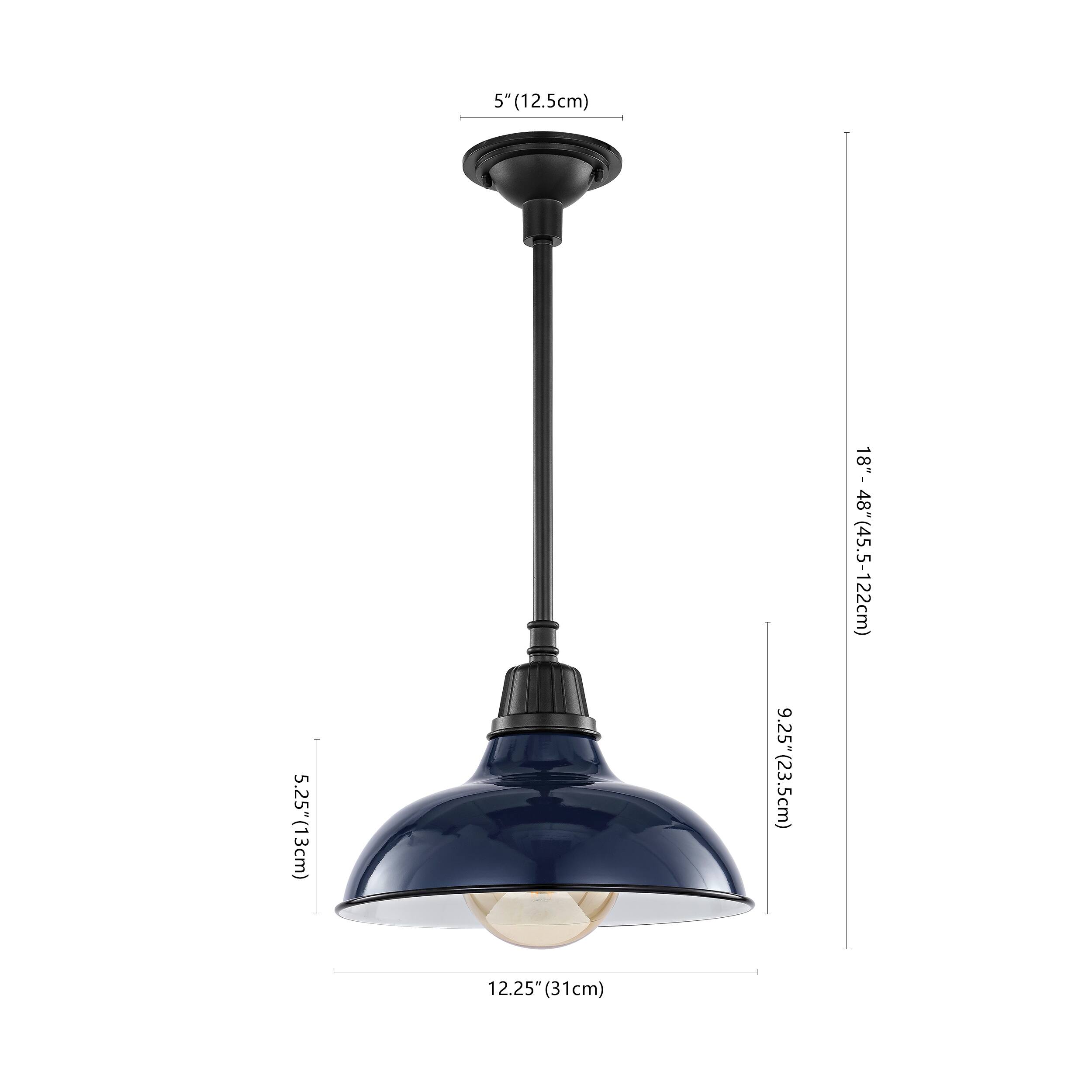 5" (12.5cm)  
5.25" (13cm)  
9.25" (23.5cm)  
18" - 48" (45.5-122cm)  
12.25" (31cm)
