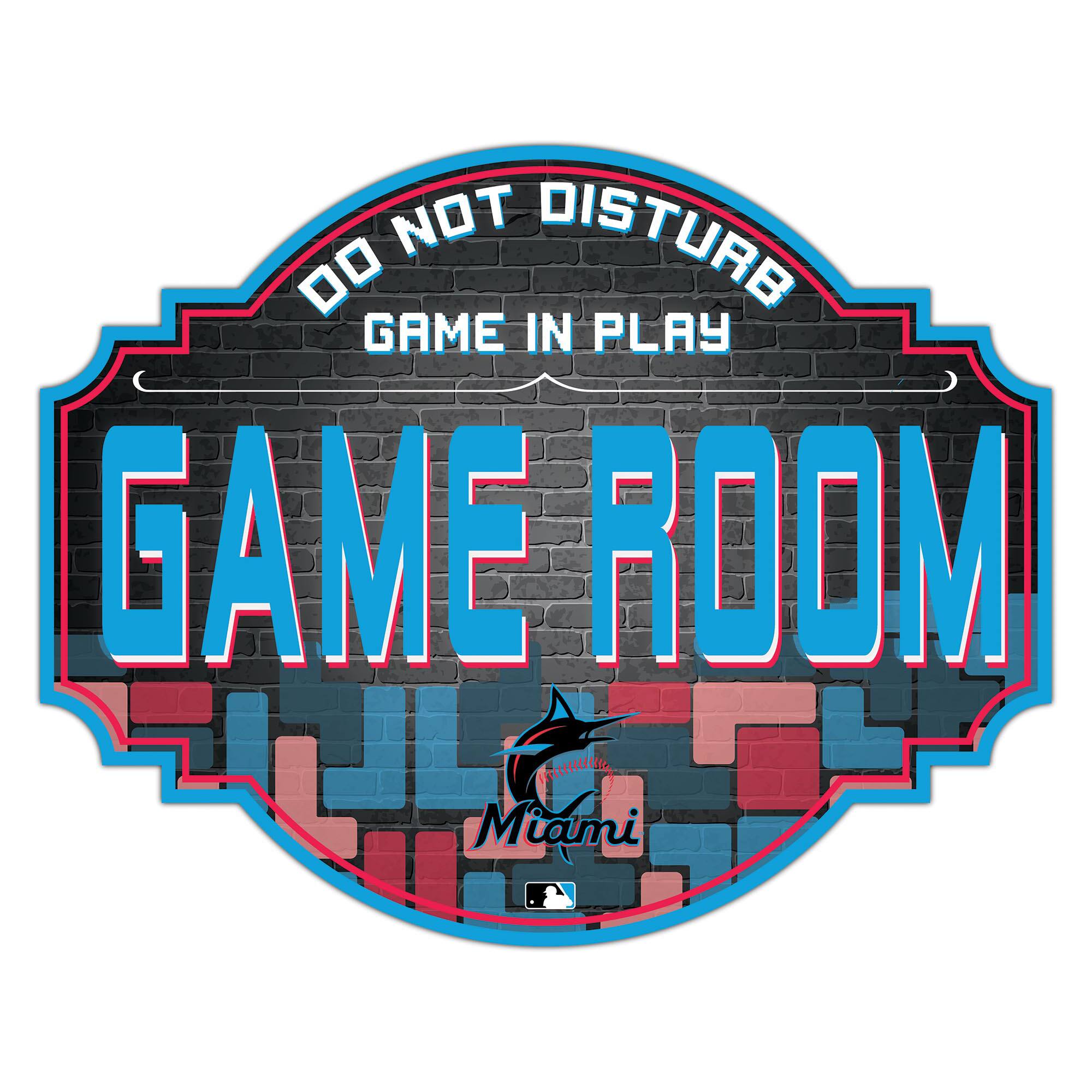 Miami Marlins 12'' Game Room Tavern Sign