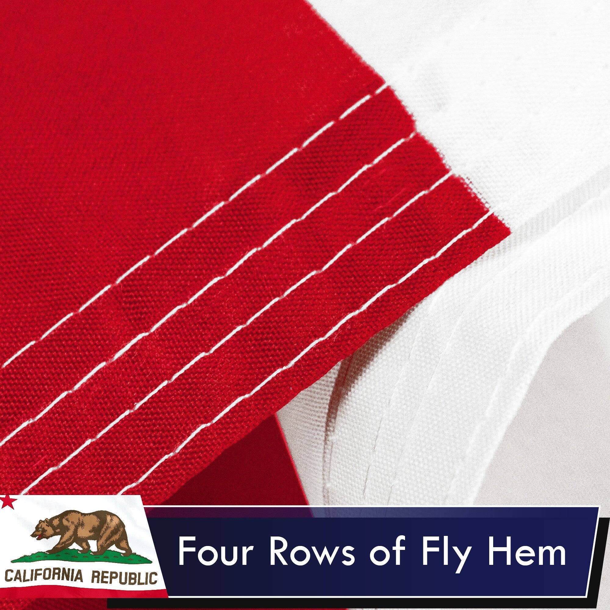 Four Rows of Fly Hem  
CALIFORNIA REPUBLIC