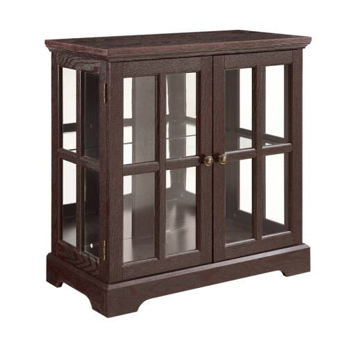Alt View 4. LUCKY ONE - 66in Freestanding LED Display Cabinet with Adjustable Shelves Storage Bookcase for Collectibles - Cherry.