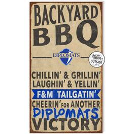 Jardine - Franklin & Marshall Diplomats 11" x 20" Indoor/Outdoor BBQ Sign - Brown
