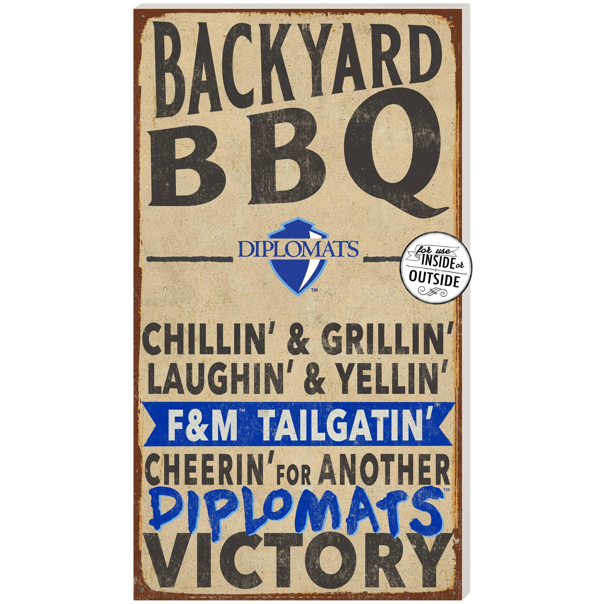 Franklin & Marshall Diplomats 11" x 20" Indoor/Outdoor BBQ Sign