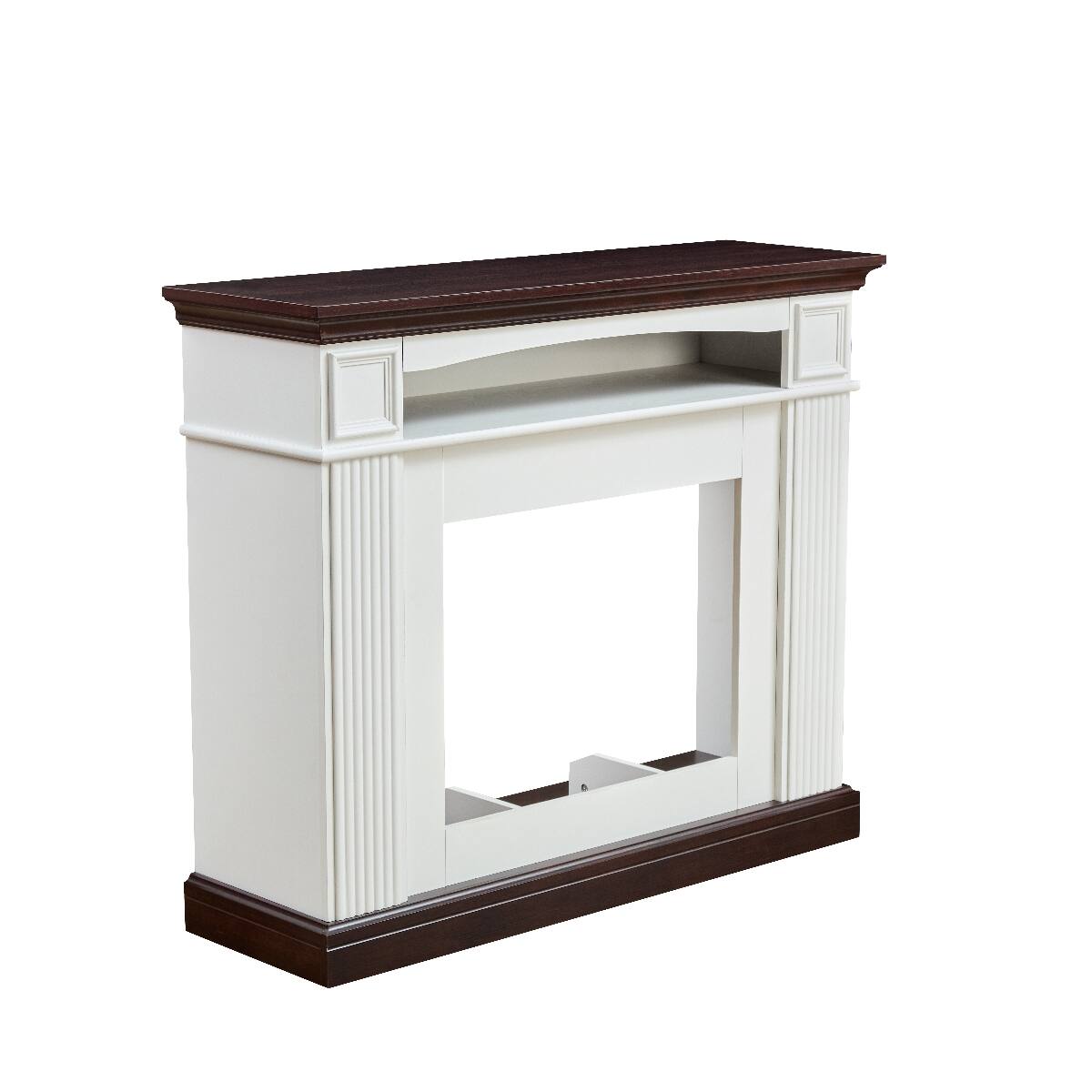 Alt View 9. Loheer - Loheer Freestanding Electric Fireplace with Mantel 23 Inch Insert Cherry White MDF - Cherry, White.