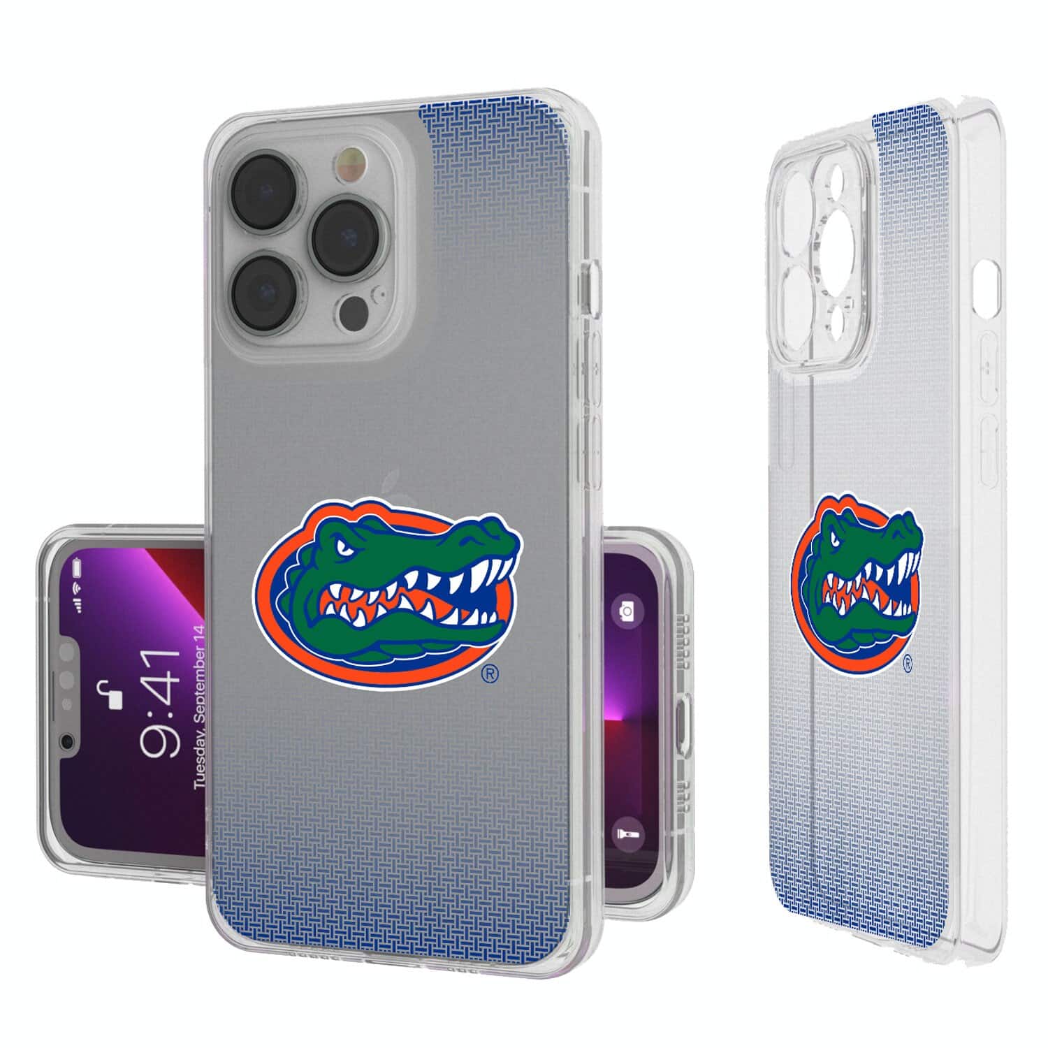 Keyscaper - NCAA - Florida Gators Linen Logo iPhone Clear Case - 16 Pro - Multicolor