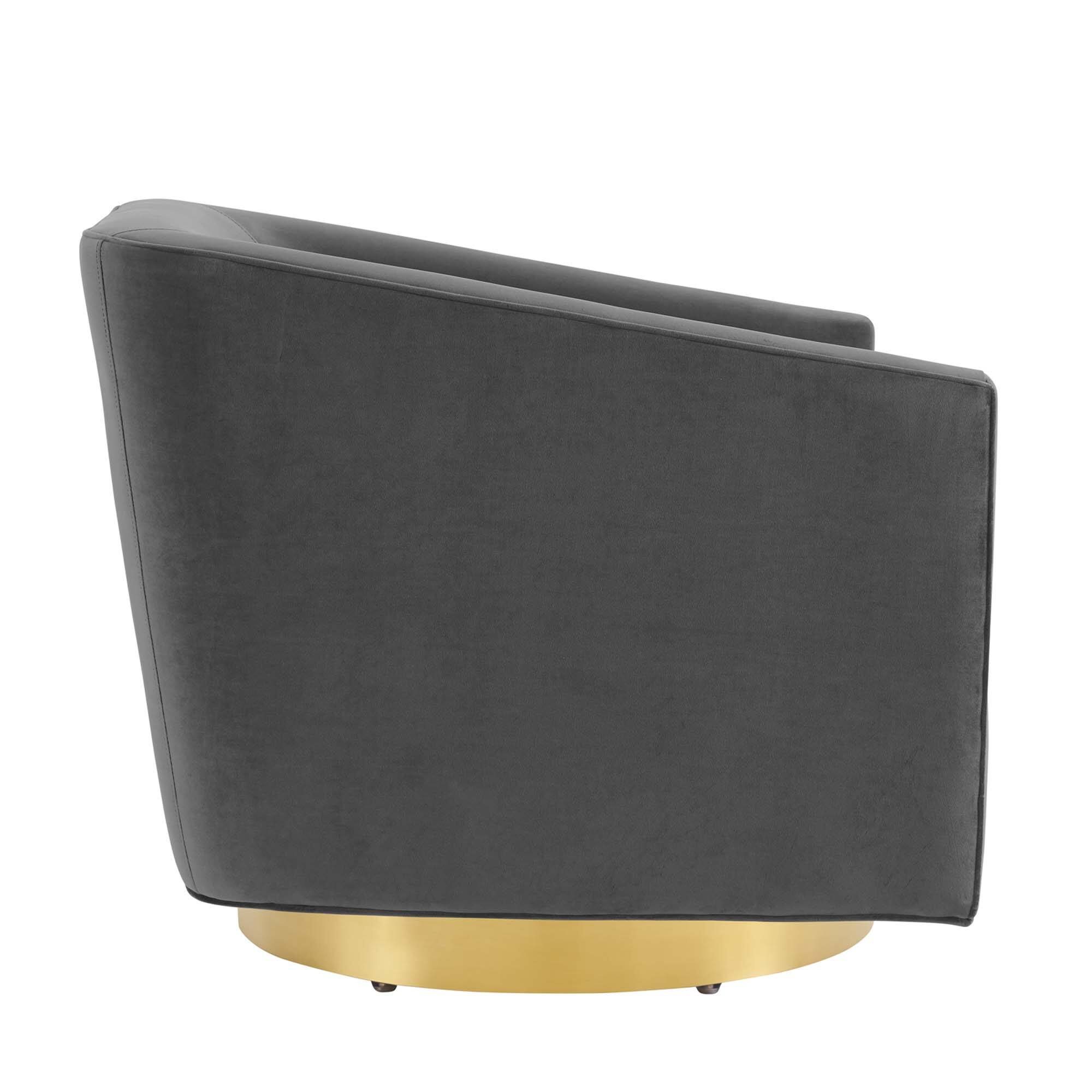 Alt View 1. Modway - Twist Accent Lounge Performance Velvet Swivel Chair by Modway - Gold Charcoal.