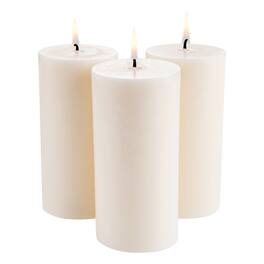VEVOR - 3 Pack Unscented Pillar Candles, 65 Hours Long Burning Pillar Candle, 3 x 6 Inch Smokeless Unscented Candles - White