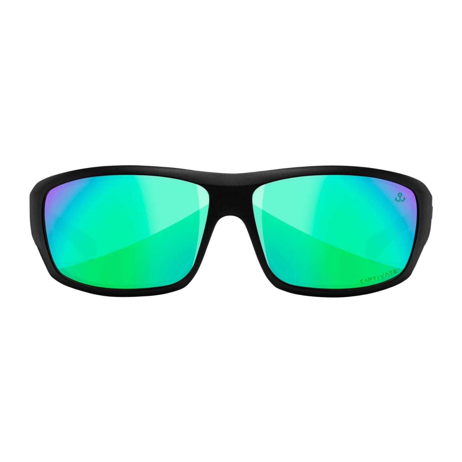 Wiley X - Wiley-X WX Omega Sunglasses (Captivate Polarized Mirror Lens, Black Frame) - Green