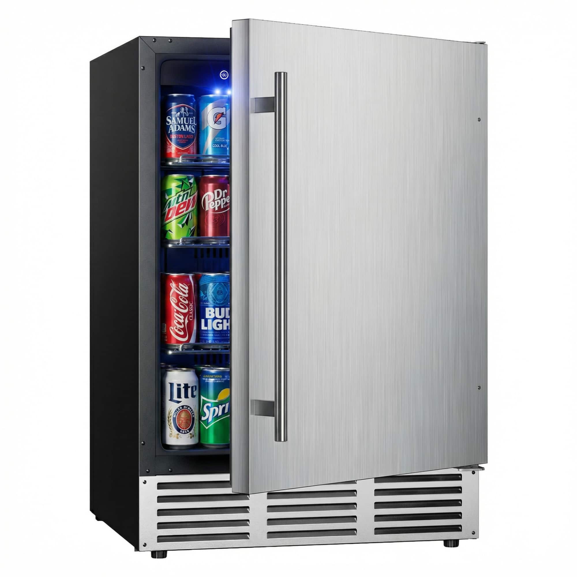 Simzlife | | 24 Inch Under Counter Beverage Refrigerator | 180 Cans Capacity, for Patio/Kitchen, Home & Commercial Use | Silver Stainless Steel | Best Buy