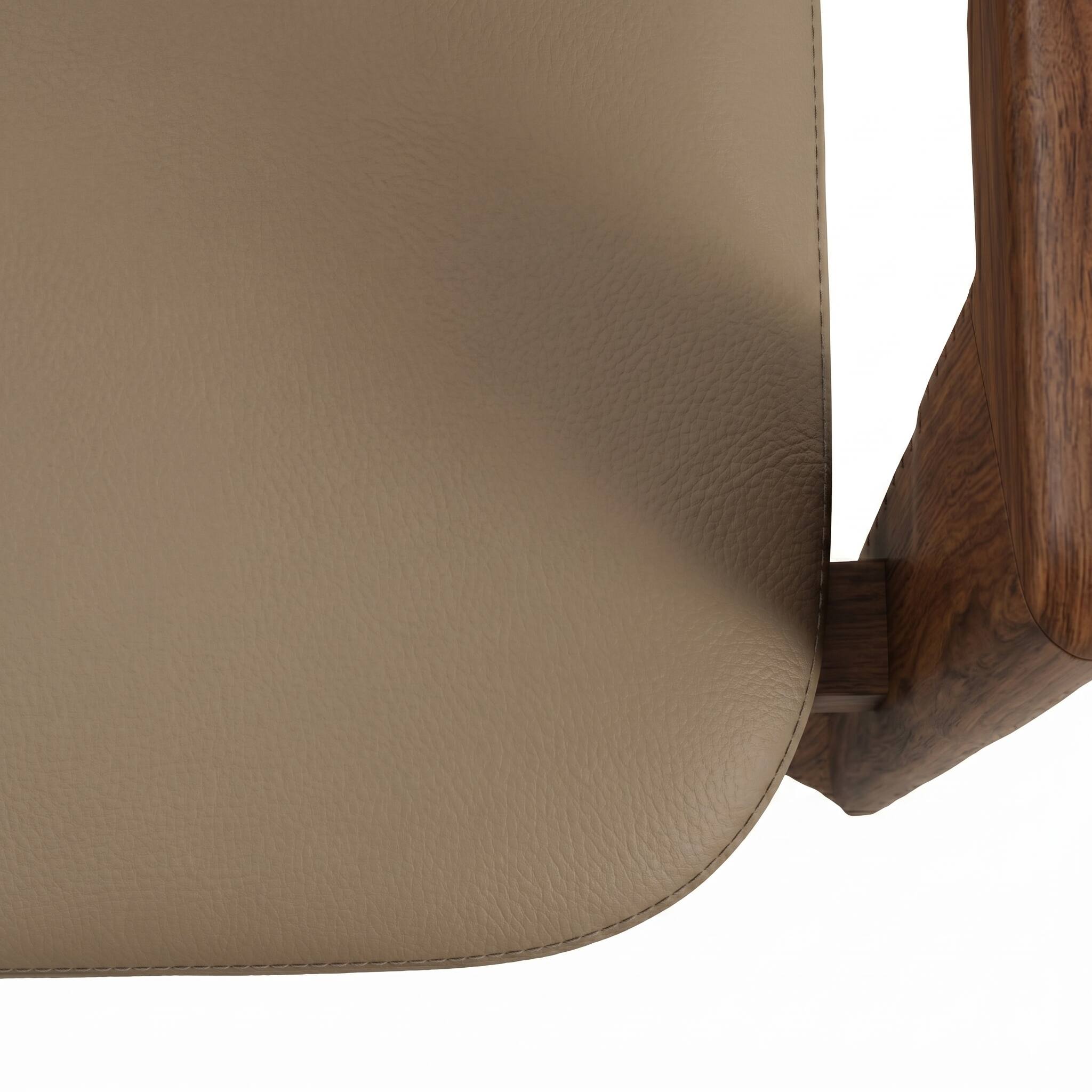 Alt View 6. LeisureMod - Velo 4-PCS Modern Faux Leather Dining Accent Armchair with Wood Legs - Dark Natural/Taupe.
