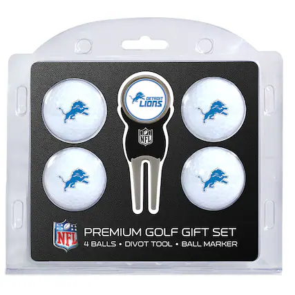 DETROIT LIONS
NFL PREMIUM GOLF GIFT SET
4 BALLS • DIVOT TOOL • BALL MARKER