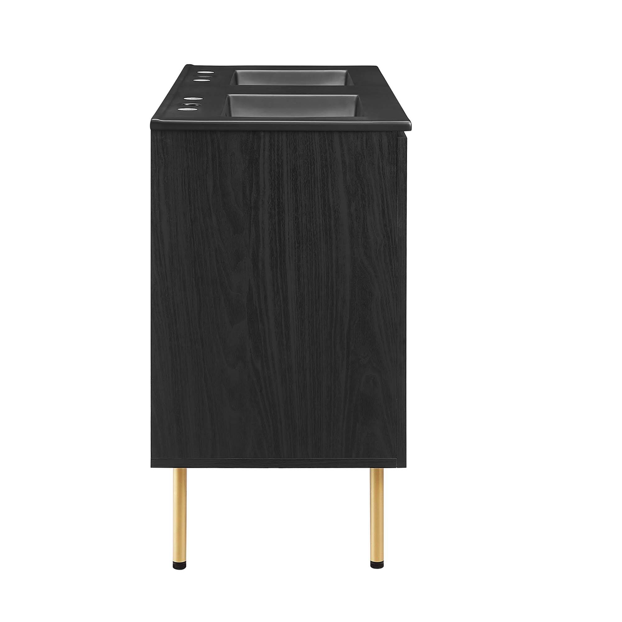 Alt View 4. Modway - Chaucer Bathroom Vanity with Black Basin Included by Modway - Black Black.