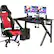 Angle. Costway - K-Shaped Gaming Desk with Cup Holder - Black.