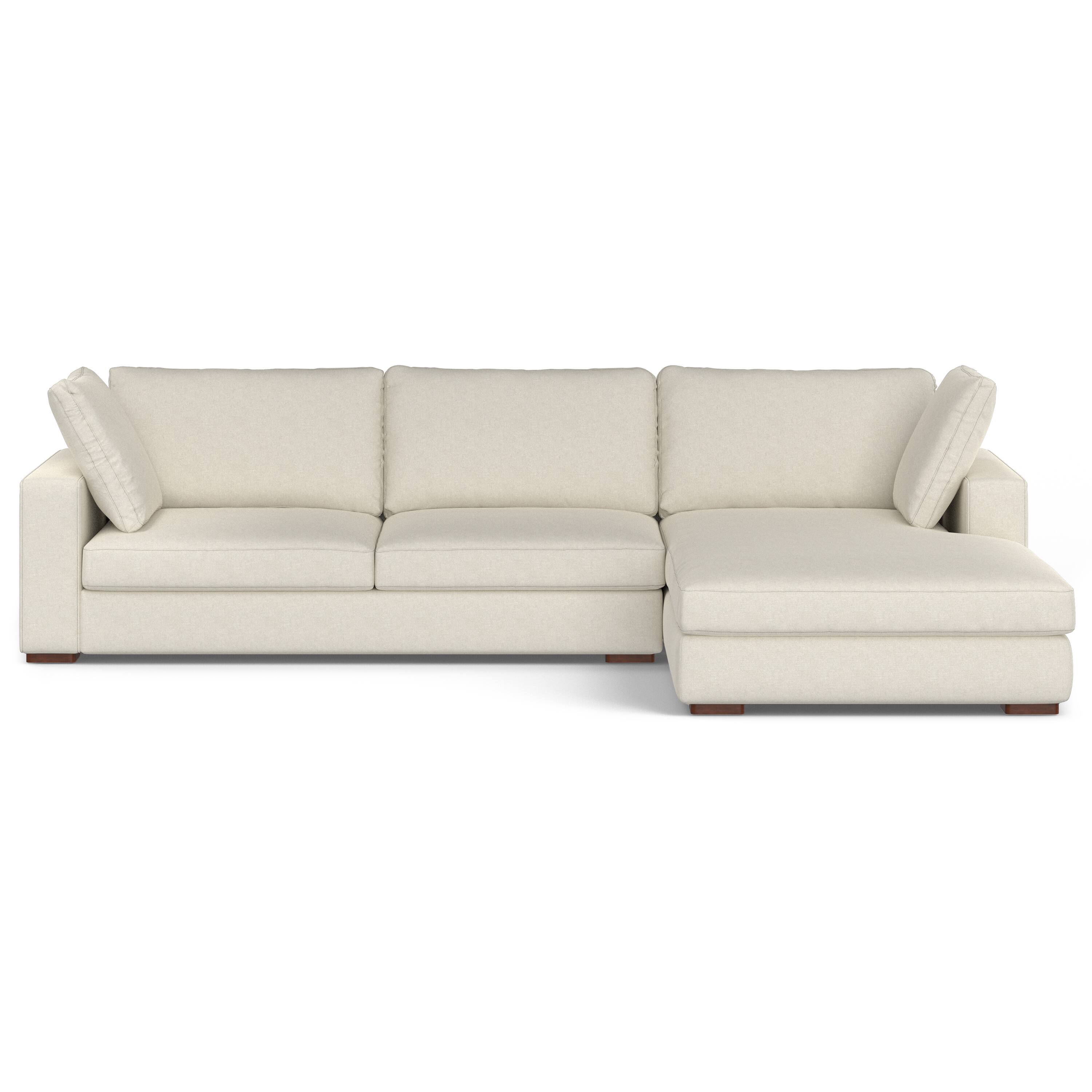 Left. Simpli Home - Charlie Right-Facing Sectional in Tightly Woven Performance Fabric - Cream.