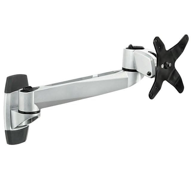 Angle. Mount-It! - Single Monitor Wall Mount for Up to 32″ Screens – Full Motion Articulating Arm, Silver - Silver.