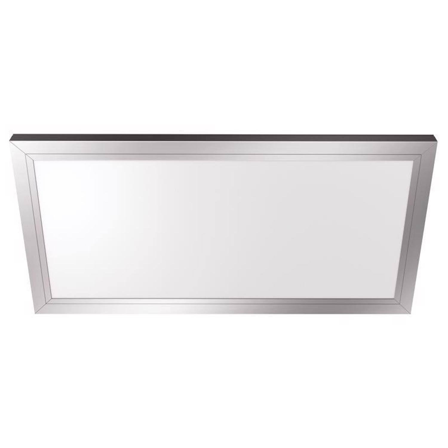 Angle. FEIT ELECTRIC - Feit EDGELIT 1 in. H X 12 in. W X 23.8 in. L Brushed Nickel White LED Flat Panel Light Fixture.