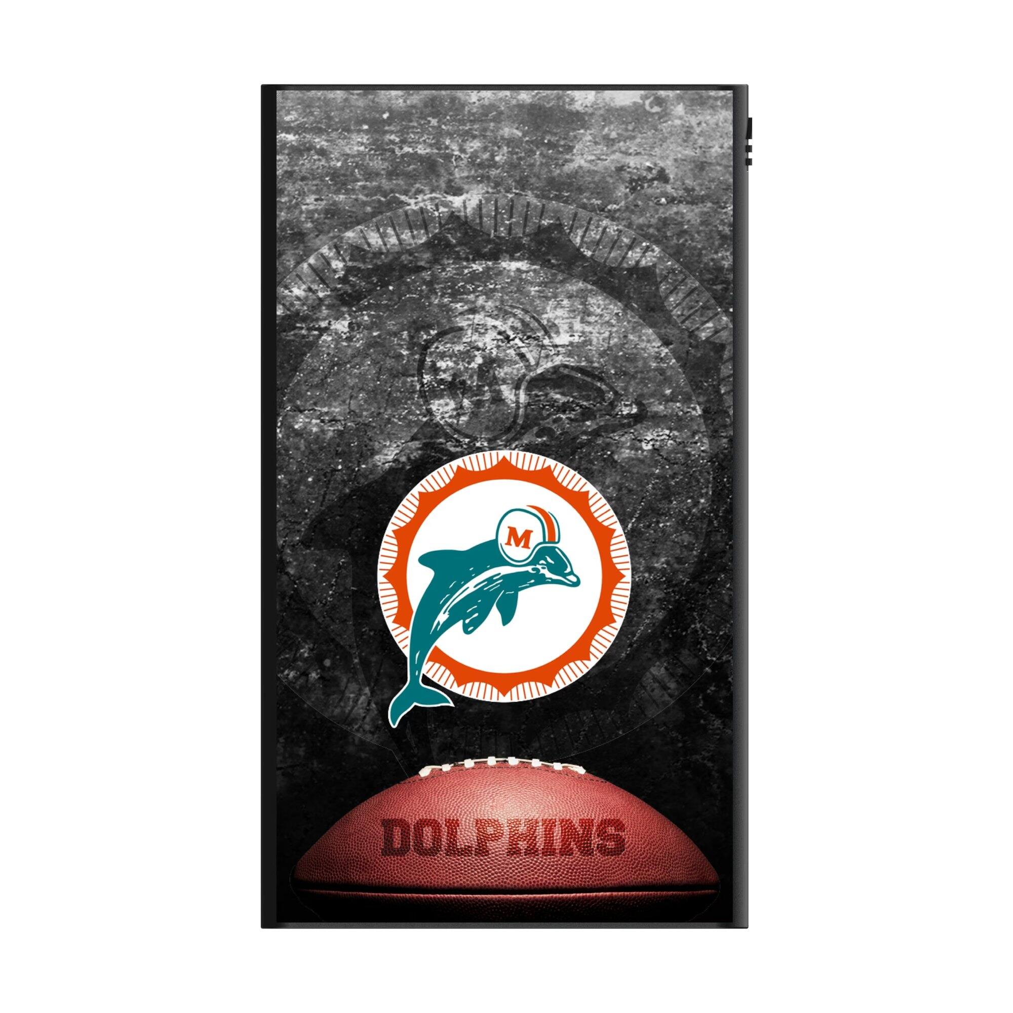 Alt View 1. Keyscaper - Miami Dolphins 5000mAh Flat Powerbank - Black.