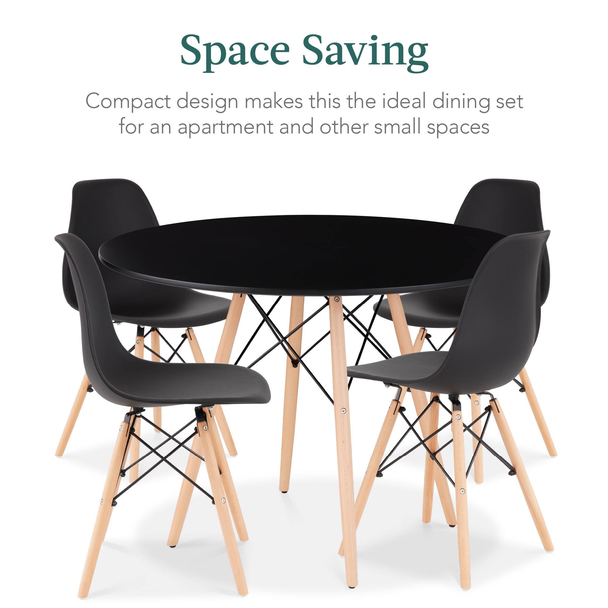 Space Saving

Compact design makes this the ideal dining set for an apartment and other small spaces