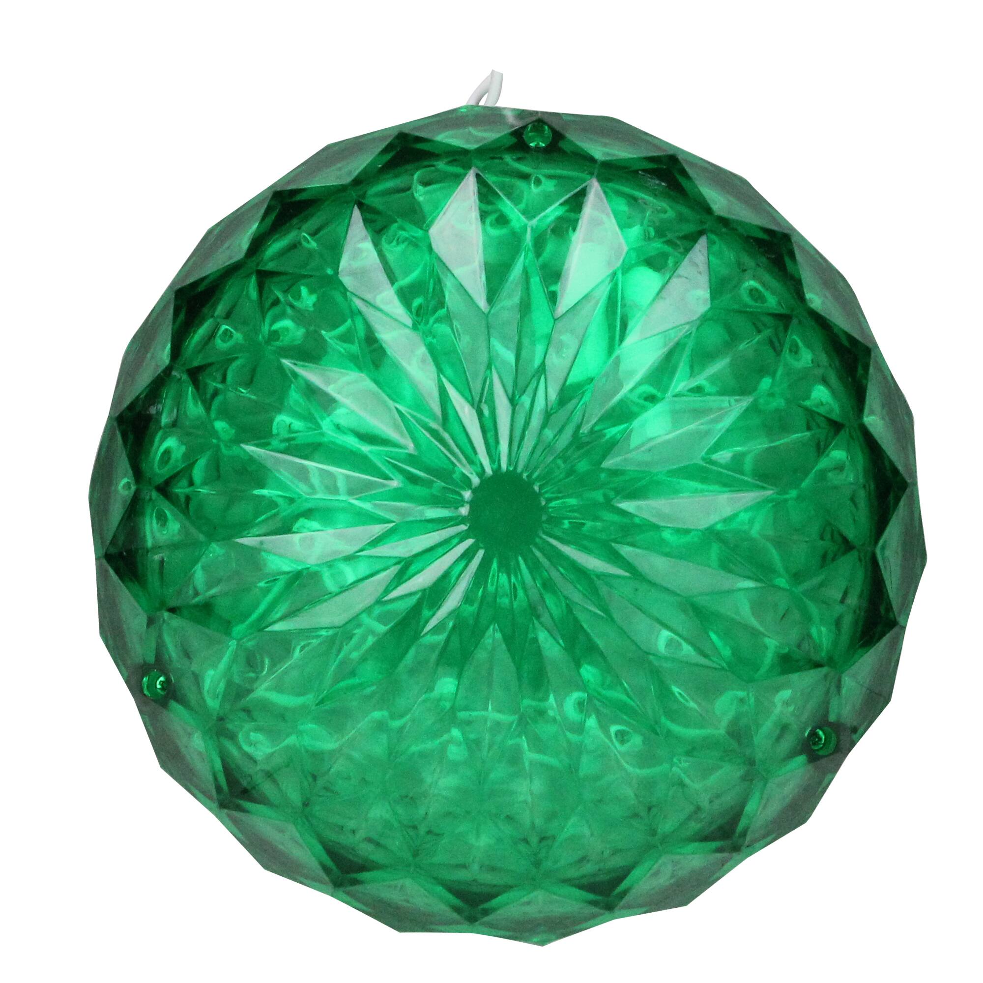 Alt View 1. Northlight - LED Lighted Crystal Sphere Outdoor Christmas Decoration - 6" - Green - Green.