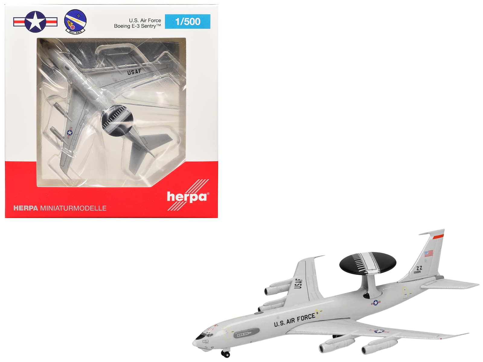 "GeminiJets - Boeing E-3 Sentry Aircraft ""Kadena Air Base"" US Air Force 1/500 Diecast Model Airplane by Herpa" price history on PriceWatchPro
