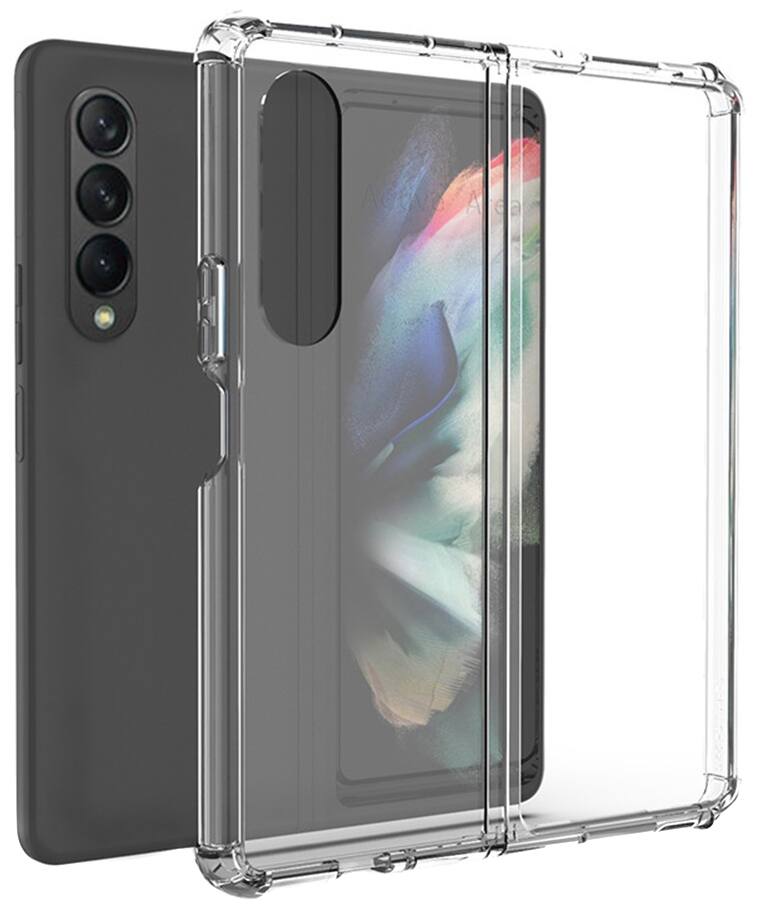 Front. Nakedcellphone - Clear Case for Samsung Galaxy Z Fold3 - Clear.