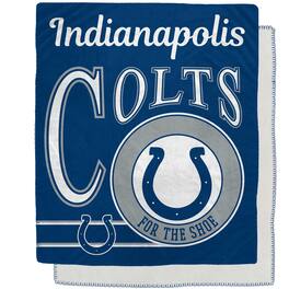 Pegasus - Indianapolis Colts 50" x 60" Retro Emblem Flannel Fleece Sherpa Blanket - Multicolor
